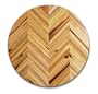 Proteak Teak Cutting Board Circle 14-by-1-1/2-Inch Herringbone Grain