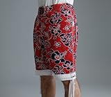Big Hibiscus board shorts [red & navy]