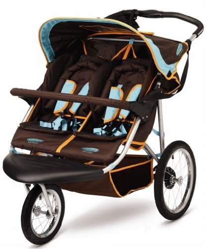 InStep Safari Swivel Double Jogging Stroller (Blue Chocolate)