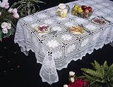 Stars Crochet Design Tablecloth White 72