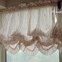 Victorian Pink roses Ruffle Adjustable Balloon Curtain