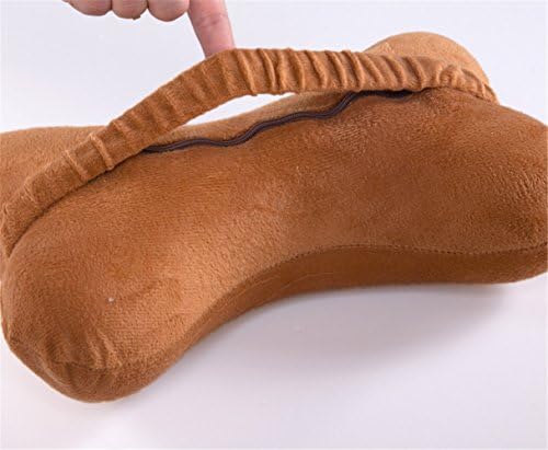 Yimengsi Memory Foam Bone Shape Car Neck Pillow with Soft Removable Cover,pink
