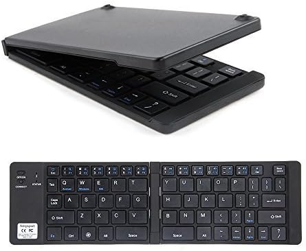 Geyes Foldable Wireless Bluetooth Keyboard Aluminium for iPhone IOS Windows Android PC Laptop Computer Black