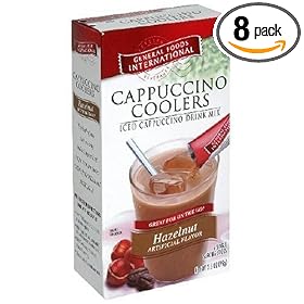 General Foods International Cappucino Coolers Hazelnut, 6-Single Serving Sticks (Pack of 8)