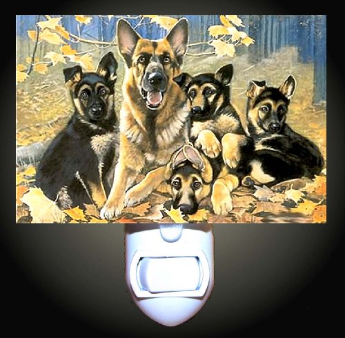 German Shepard and Puppies Decorative Night Light