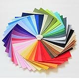 LifeGlow Crafts DIY Polyester Felt Nonwoven Fabric Sheet for Craft Work 42 Colors Super Soft Squares15*15cm / 5.9*5.9inch, About 1.5mm Thick, Type A