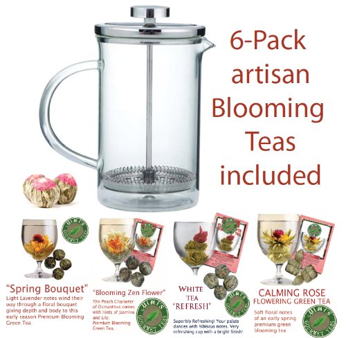GROSCHE SYDNEY 1000 ml French Press Coffee and tea maker with 6 Blooming teas gift set