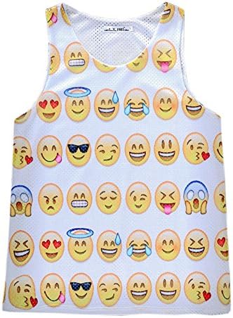 Summer Fashion Emoji Funny Shirt Women Men 3d Vest Tanks Tops T Shirts (S)