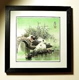 51%2B2SWttlEL. SL160  Bird and Willow Wall Art Painting   Beige