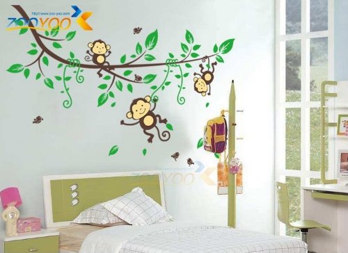Toprate(TM) Monkeys and Tree Giant Baby/Nursery Wall Sticker Decals ,Super For Boys and Girls Nursery Room Home Decor Decal Children's Room