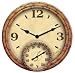 Outdoor Living : Springfield Precision Instruments 14" Poly Resin Bamboo Clock with Thermometer