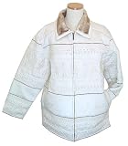 Prestige Winter White Embroidered Genuine Suede Leather Bomber Jacket