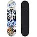 Ancheer Complete Skateboard Skull Wood Cruiser Standard Skate Board Trucks Almost 31 x 8 Inches