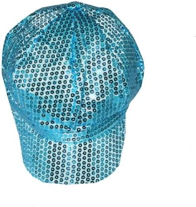 Womens Glitter Style Flashy Sparkle Party Cap / Hat with Sequins - Blue (Size: M)