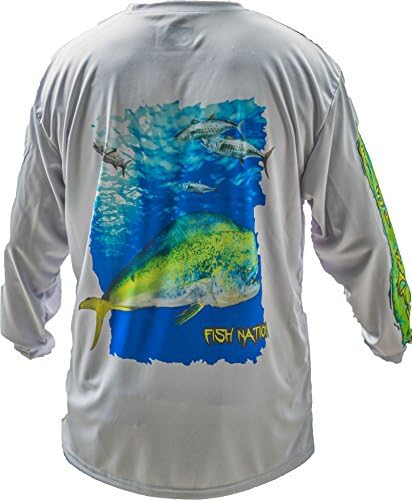FISH NATION-High Performance -Dri Fit UPF 30+ Mens Long Sleeve Fishing Shirt