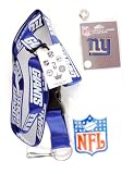 New York Giants Lanyard with Ticket Holder and Logo Pin