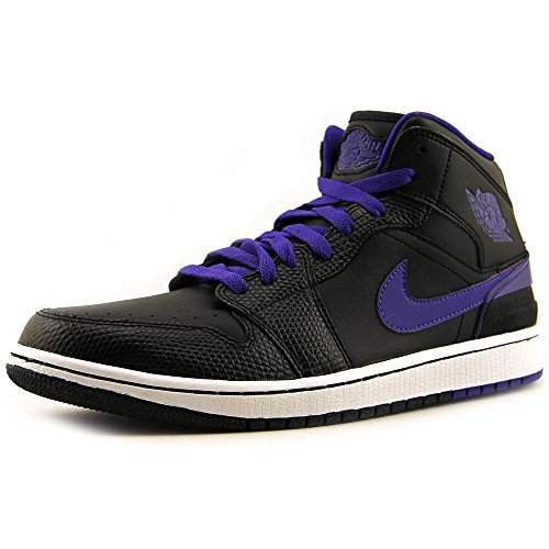 Jordan Air Jordan 1 Retro '86 Men Round Toe Leather Black Basketball Shoe