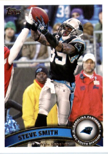 2011 Topps Football Card # 25 Steve Smith - Carolina Panthers - NFL Trading Card in a Protective Case!