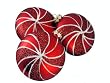 3ct Candy Fantasy Shatterproof Matte Red Hot Swirl Christmas Ornaments 4"