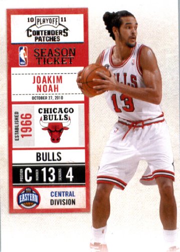 2010 11 Playoff Contenders Plates & Patches Basketball Card # 68 Joakim Noah Chicago Bulls In a Protective Screwdown Display Case!