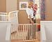 North States Wide Stairway Wood Swing Gate, White