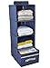 iwill CREATE PRO 4-Shelf Hanging Closet Organizer with Drawer, Thick Wooden Boards Inside, Suit for Clothes, Sweaters, Shoes Storage, Navy Blue Dot
