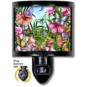 Blue Butterflies - Night Light by Art Plates by Art Plates