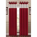 Window Elements Felicity Embroidered Faux Silk Extra Wide Grommet Curtain Panel 54 x 84-Inch, Burgundy