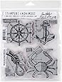 Stampers Anonymous Tim Holtz Cling Rubber Mariner Blueprint Stamp Set, 7 x 8.5"