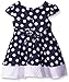 Youngland Girls' Polka Dot Ponte Dress with Crochet Lace Trim