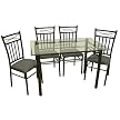 5 Piece Dinette - Black/ Grey