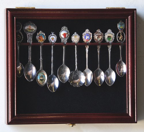 10 Spoon Display Case Cabinet Holder Rack Wall Mounted