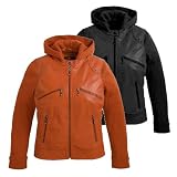 Harley-Davidson® Women's Ton-Up Moto Knit Leather Jacket-LIMITED EDITION. Embroidery. Vintage Orange 97162-10VW; Black 97161-10VW