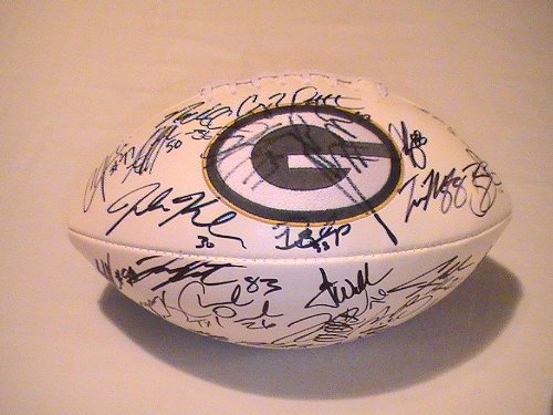 2011 Green Bay Packers Team Signed Autographed Full Size Football Arron Rodgers,donald Driver,greg Jennings