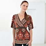 Printed Crossover Top