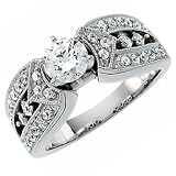 14K White Gold Classic Diamond Engagement Ring (Center stone is not included)