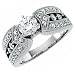 14K White Gold Classic Diamond Engagement Ring (Center stone is not included)