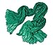 Cotton and Linen Crinkle Long Scarf Shawl for Women ,Green