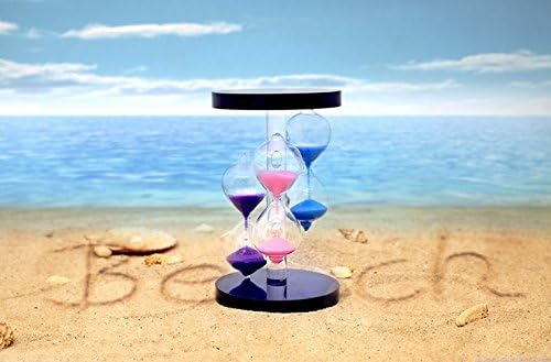 TIALA 4.7" * 2.6" Three Color Hourglass Three Color Crystal Hourglass Sandglass Sand Clock Timers
