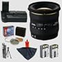 Sigma Zoom Super Wide Angle 10-20mm f/4-5.6 EX DC HSM Autofocus Lens & Opteka Battery Pack Grip / Vertical Shutter Release & 2 NB-2LH Batteries (2400 mAh Total) & Filters & Accessories for Canon EOS Digital Rebel XTi & Rebel XT