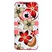 iPhone 5C Case, ULAK 3in1 Anti Slip IPhone 5C Case Hybrid with Soft Flexible Inner Silicone Skin Protective Case Cover for Apple iPhone 5C Flower + Coral Pink