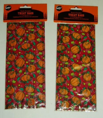 Halloween Rustic Pumpkin Party Cello Treat Loot Bags ~ 2 Packages