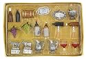 Set of 18 Tuscan Winery Mini Wine and Grape Themed Christmas Ornaments