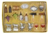Set of 18 Tuscan Winery Mini Wine and Grape Themed Christmas Ornaments