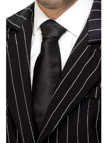 BLACK REAL TIE - GANGSTER COSTUME 