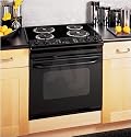 GE JDP39BKBB 30" Drop-In Electric Range with 4 Coil Elements, Chrome Drip Bowls, 4.4 cu. ft. Self Clean Traditional Oven, SmartSet Oven Controls and ADA Compliant: Black
