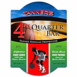 Basketball Bar Sign Customize: Yes by