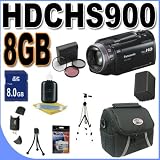 Panasonic HDC-HS900K 3 MOS 220GB HDD 3D Compatible Camcorder (Black) 8GB Accessory Saver Bundle