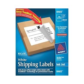 Avery&reg; White Full-Sheet Labels for Inkjet Printers with TrueBlock(TM) Technology, 8-1 2 inches x 11 inches, Box of... by 