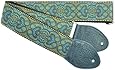 Souldier Custom GS0395BK02NV Handmade Arabesque Guitar Strap, Navy Brown Tapestry